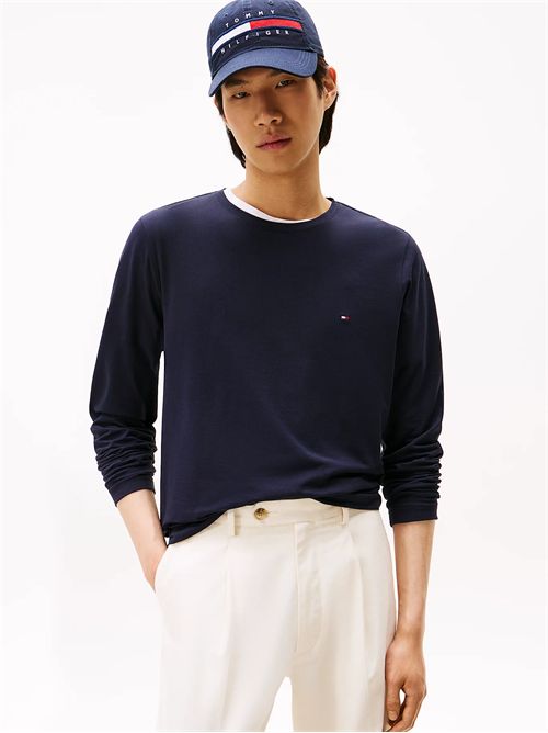 T-shirt slim fit in jersey a maniche lunghe